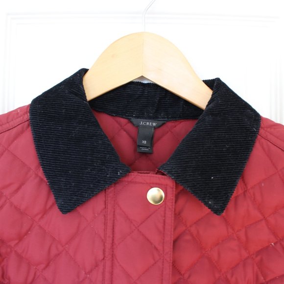 J.Crew Maroon Barbour-Style Quilted Down Tack Jacket - Picture 2 of 6